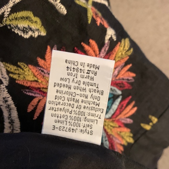 Johnny Was Black Coat with Multicolor Embroidery - Picture 11 of 12
